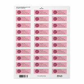 Roze Zebra Stripe Donut Doughnut Breakfast Food Etiket (Full Sheet)