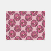 Roze Zebra Stripe Donut Doughnut Breakfast Food Fleece Deken (Voorkant (Horizontaal))