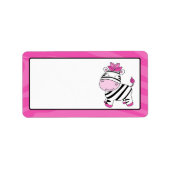 Roze Zebra Stripe Gift Label Label (Voorkant)