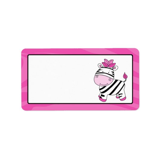 Roze Zebra Stripe Gift Label Label (Voorkant)