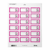 Roze Zebra Stripe Gift Label Label (Full Sheet)