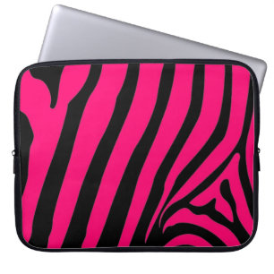 Roze Zebra Stripe-laptophoes Laptop Sleeve