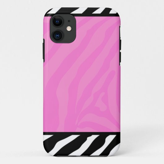 Roze Zebra Stripe Trendy iPhone 5 Hoesje (Achterkant)