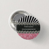 Roze Zebra Stripes Celebratie Ronde Button 3,2 Cm (Voorkant /achterkant)