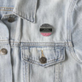 Roze Zebra Stripes Celebratie Ronde Button 3,2 Cm (In situ)