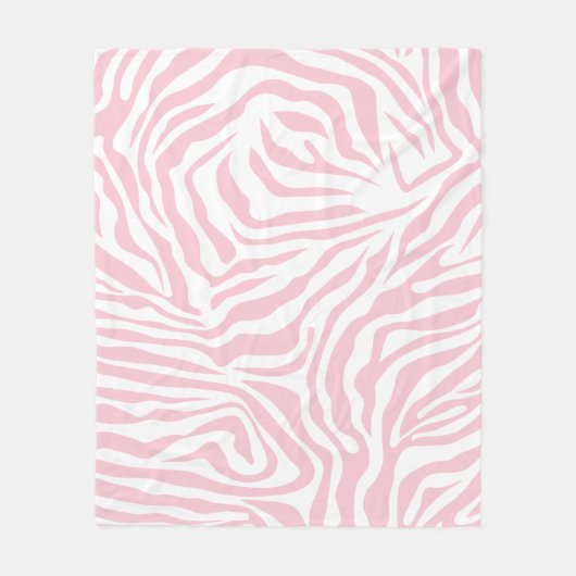 Roze Zebra Stripes Wild Dierlijk printpatroon Fleece Deken (Voorkant)