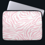Roze Zebra Stripes Wild Dierlijk printpatroon Laptop Sleeve<br><div class="desc">Zebra Print - baby roze en wit patroon - wild dier print.</div>