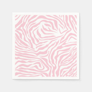 Roze Zebra Stripes Wild Dierlijk printpatroon Servet