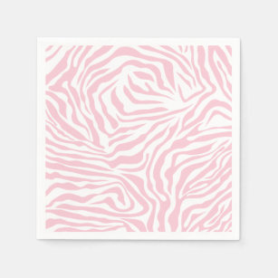 Roze Zebra Stripes Wild Dierlijk printpatroon Servet