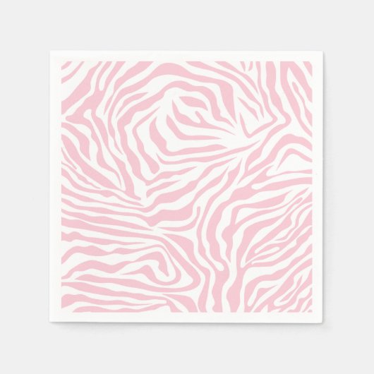 Roze Zebra Stripes Wild Dierlijk printpatroon Servet (Voorkant)
