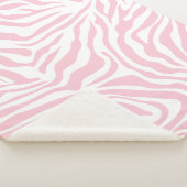 Roze Zebra Stripes Wild Dierlijk printpatroon Sherpa Deken (3/4)