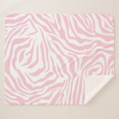 Roze Zebra Stripes Wild Dierlijk printpatroon Sherpa Deken (Voorkant (horizontaal))