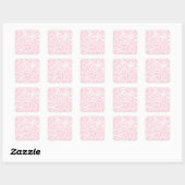 Roze Zebra Stripes Wild Dierlijk printpatroon Vierkante Sticker (Vel)