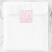 Roze Zebra Stripes Wild Dierlijk printpatroon Vierkante Sticker (Tas)