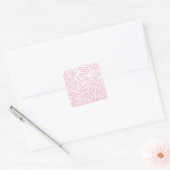 Roze Zebra Stripes Wild Dierlijk printpatroon Vierkante Sticker (Envelop)