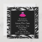 Roze Zebra Sweet Sixteen Verjaardagsfeest Kaart (Achterkant)