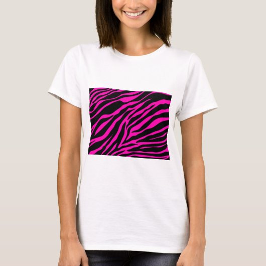 roze zebra t-shirt (Voorkant)