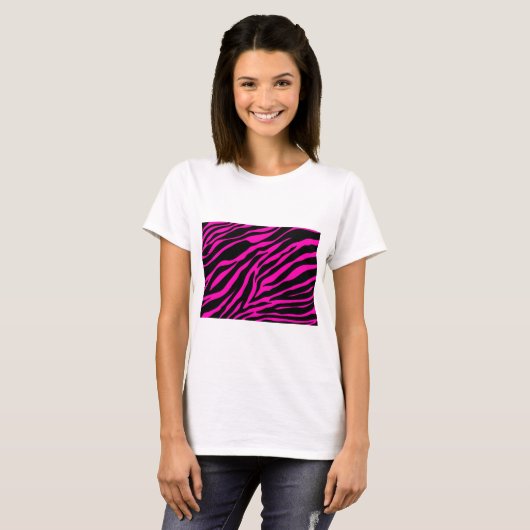 roze zebra t-shirt (Voorkant volledig)