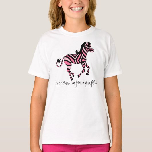 Roze Zebra T-shirt (Voorkant)