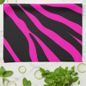 roze zebra theedoek (Gevouwen)