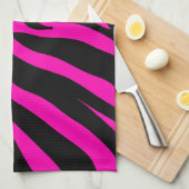 roze zebra theedoek (Quarter Fold)