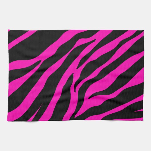 roze zebra theedoek (Horizontaal)