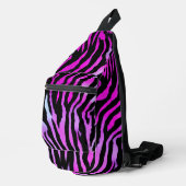 Roze Zebra Tiger Stripe Wild Animal huidpatroon Sling Bag (Rechterhoek)