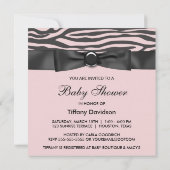 Roze Zebra Tiny Diva Girl Baby shower Kaart (Achterkant)