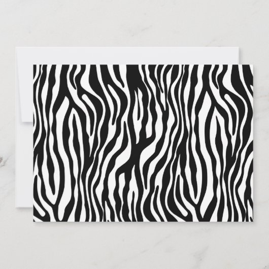 Roze Zebra Uitnodiging (Achterkant)