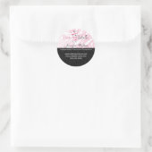 Roze Zebra - Verpakking Ronde Sticker (Tas)