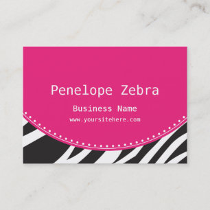 Roze Zebra Visitekaartje