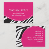 Roze Zebra Visitekaartje (Voorkant / Achterkant)