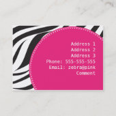 Roze Zebra Visitekaartje (Achterkant)