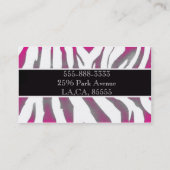 roze zebra visitekaartje (Achterkant)