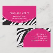 Roze Zebra Visitekaartje (Voorkant / Achterkant)