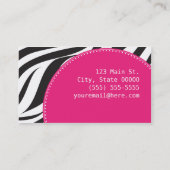 Roze Zebra Visitekaartje (Achterkant)
