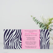 Roze Zebra Vrijgezellenfeest Kaart (Staand voorkant)