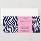 Roze Zebra Vrijgezellenfeest Kaart (Voorkant / Achterkant)