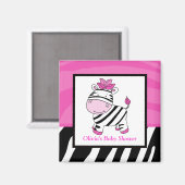 Roze Zebra Wild Oerwoud Rechthoek Favor Magnet (Voorkant / Achterkant)