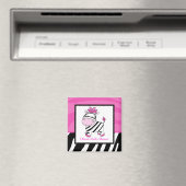 Roze Zebra Wild Oerwoud Rechthoek Favor Magnet (Insitu (Vaatwasser))