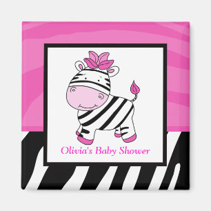Roze Zebra Wild Oerwoud Rechthoek voor magneet