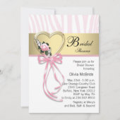 Roze Zebra Zwart Goud Zebra Vrijgezellenfeest Kaart (Voorkant)