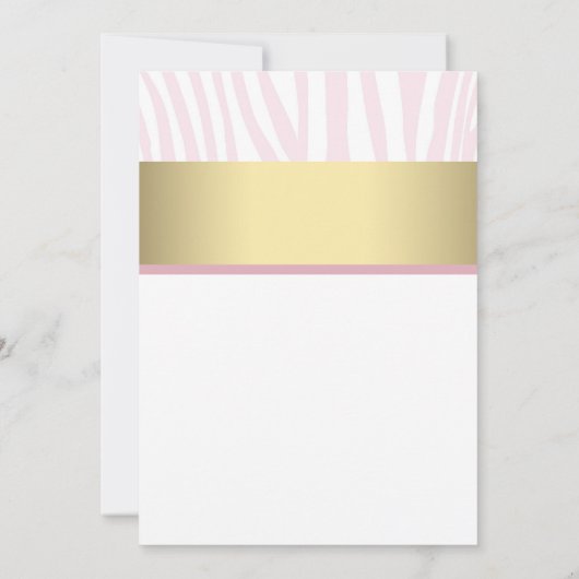 Roze Zebra Zwart Goud Zebra Vrijgezellenfeest Kaart (Achterkant)