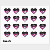 Roze Zebra Zwart Sweet Sixteen 16 Verjaardagsfeest Hart Sticker (Vel)