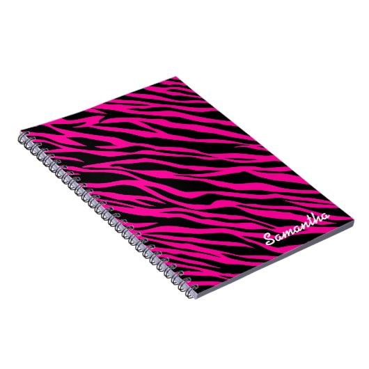 Roze zebraafdrukken - Aangepast laptopjournaal Notitieboek (Rechterzijde)