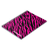 Roze zebraafdrukken - Aangepast laptopjournaal Notitieboek (Linkerzijde)
