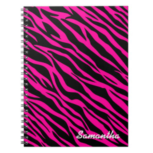 Roze zebraafdrukken - Aangepast laptopjournaal Notitieboek