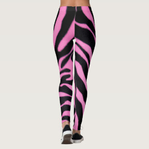 Roze zebrapatroon leggings – Krachtige dierenprint