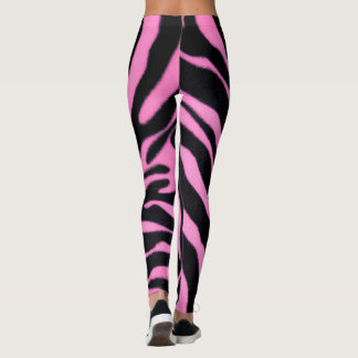 Roze zebrapatroon leggings – Krachtige dierenprint