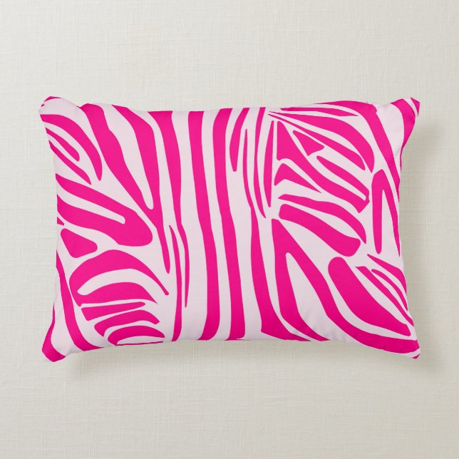 Roze zebraprint accent kussen (Voorkant)